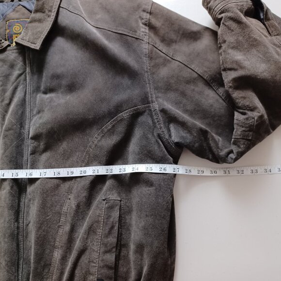 ISPO by Amerella Brown Suede Vintage Bomber Jacket - Picture 13 of 16